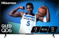 Hisense TV with basketball player on screen