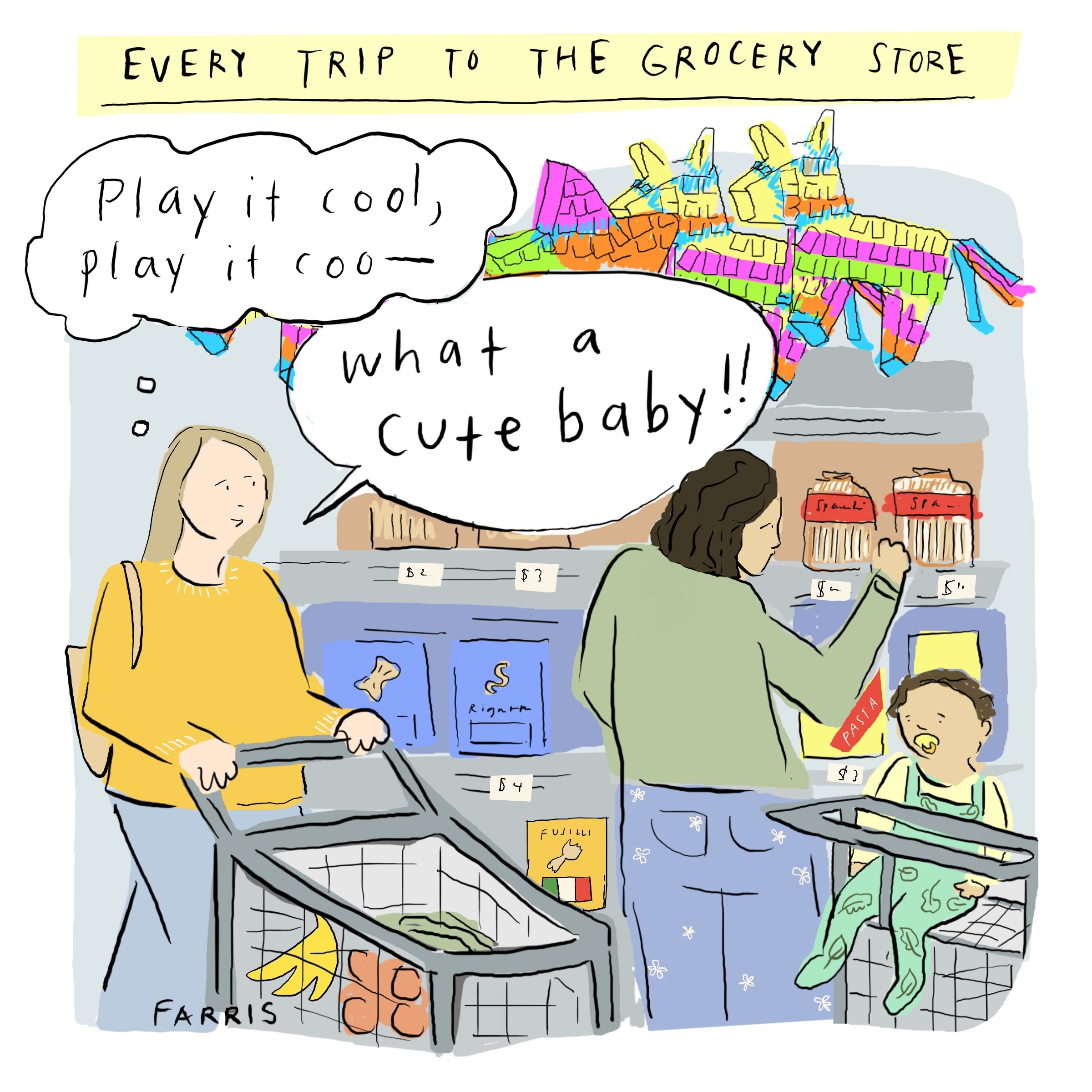 Every trip to the grocery store comic