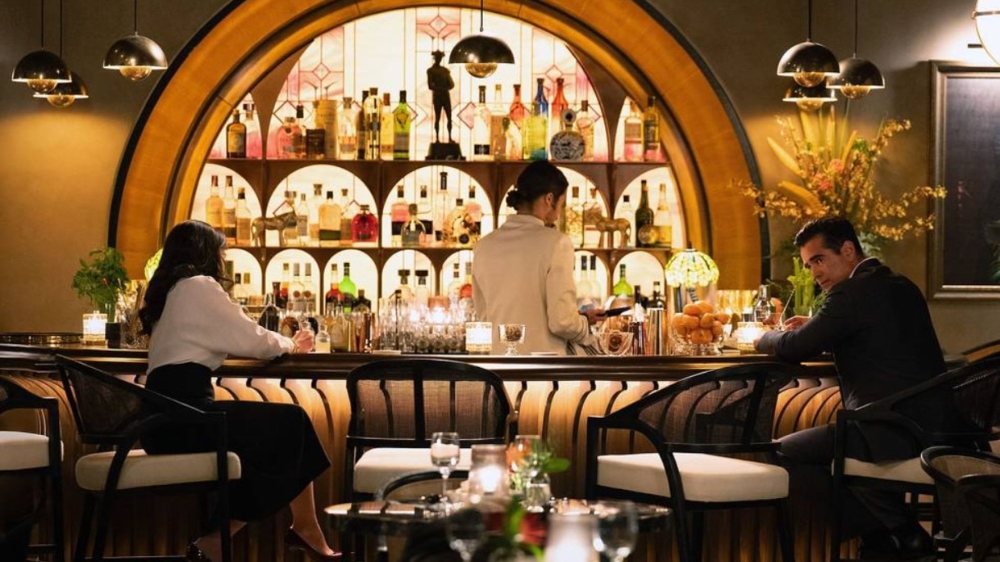 Laura Donnelly and Colin Farrell in “Sugar” season two, premiering globally on Apple TV on June 19.