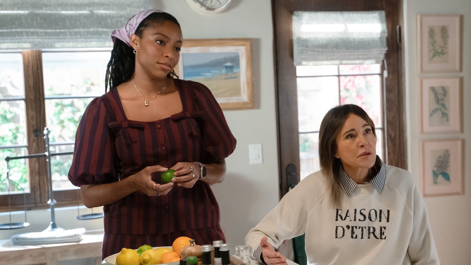 Jessica Williams and Christa Miller in "Shrinking."
