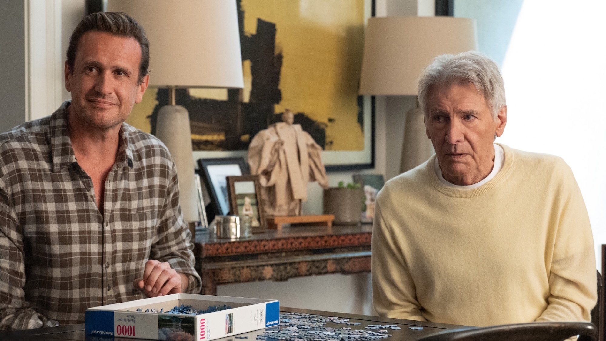Jason Segel and Harrison Ford in "Shrinking."