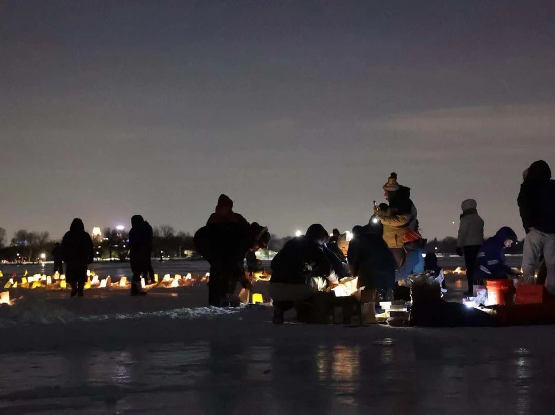 Minnesota lake nokomis ice out