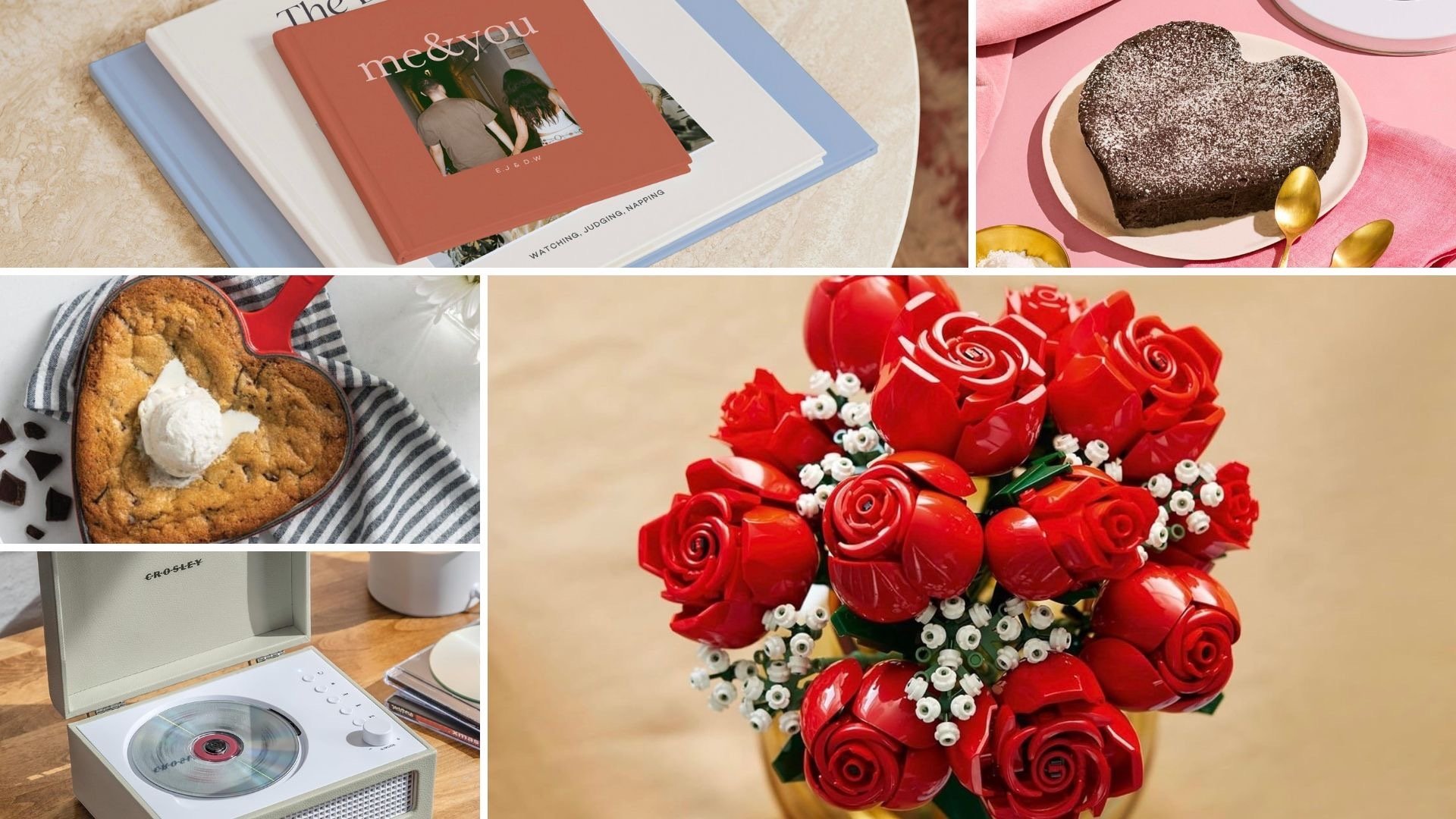 collage of valentine's-themed gifts