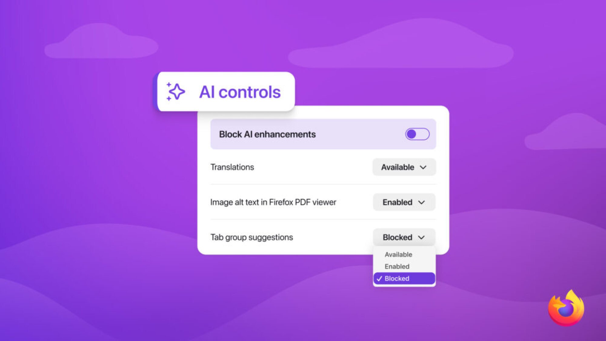 illustration of mozilla firefox ai controls