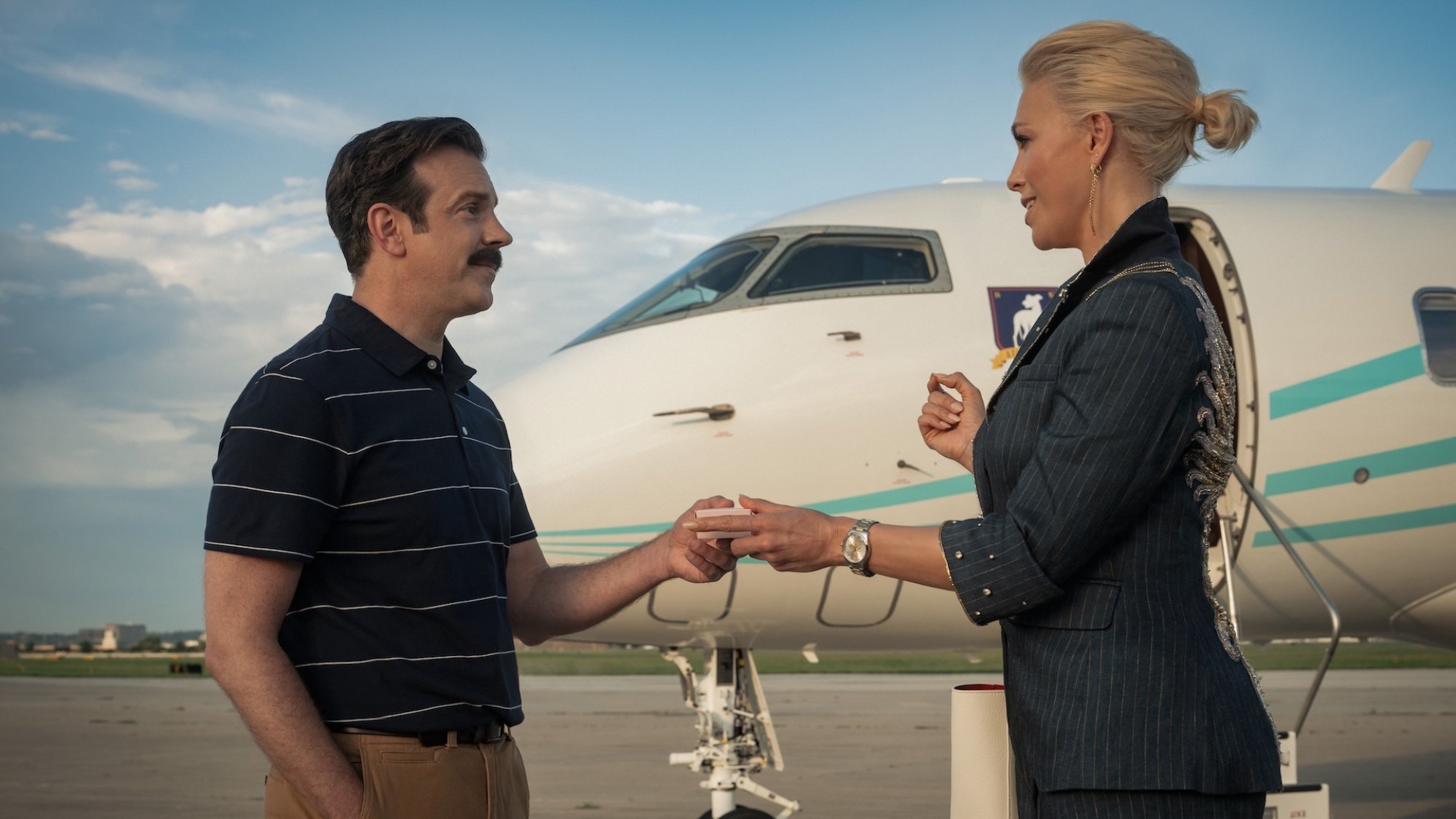 Jason Sudeikis and Hannah Waddingham in "Ted Lasso."